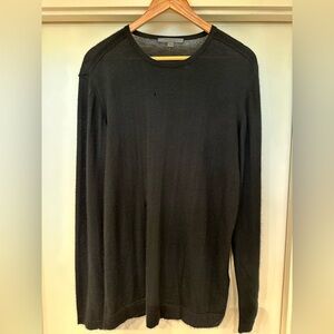 John Varvatos Classic Black Cashmere Crewneck Sweater